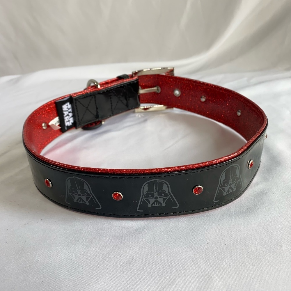 Petco Star Wars Darkside Dog Collar Darth Vader Red Stud Charm XXL/XXXL